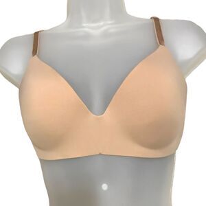 Victoria Secret PINK Nude Neutral Padded Seamless Comfortable Bra